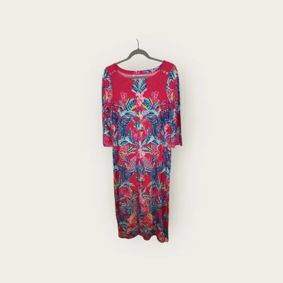 maxi hot pink stretch crepe dress Scuba Crepe Twist Cutout Maxi Dress - Hot Pink